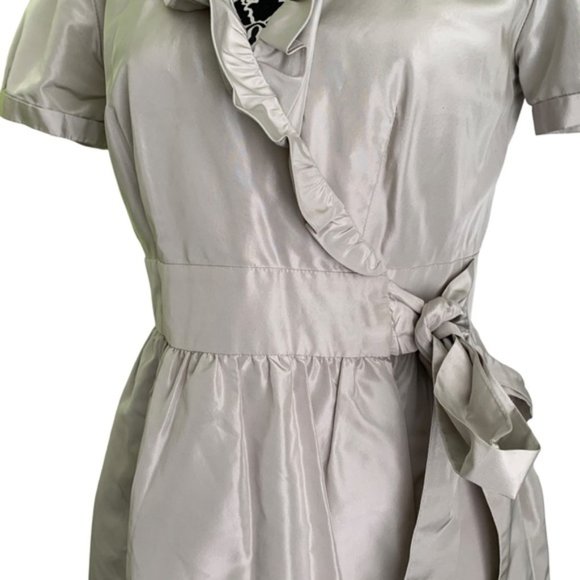 J. Crew Blakley Silk Taffeta Ruffle Wrap Dress - Picture 5 of 11